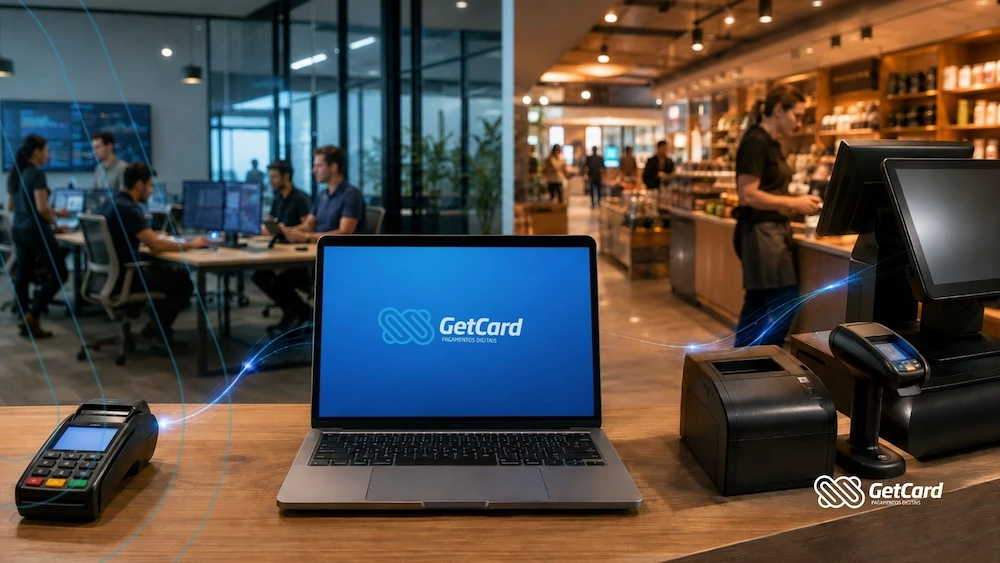 Ambiente de trabalho moderno com tecnologia GetCard