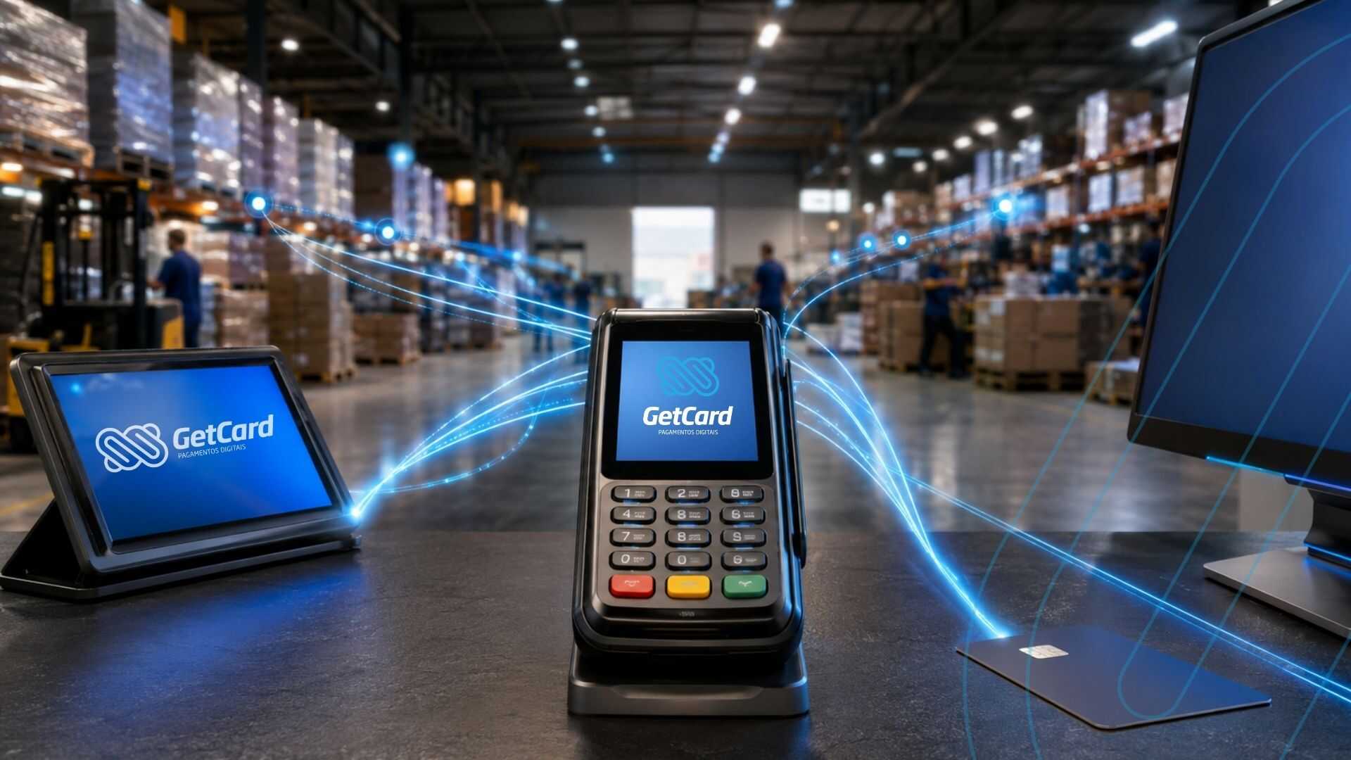 Máquina de cartão GetCard em ambiente de warehouse