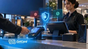 Pagamento seguro com tecnologia digital em loja.