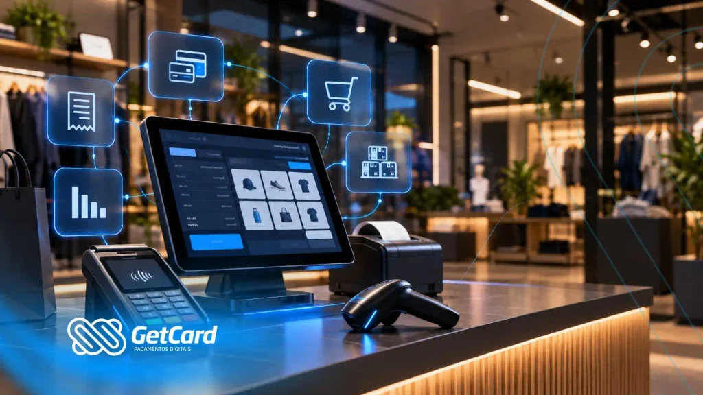 Ponto de venda moderno com tecnologia digital