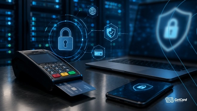 Terminal de pagamento com segurança digital.